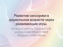 Развитие сенсорики в дошкольном возрасте через развивающие игры