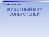 Презентация к уроку Животный мир зоны степей