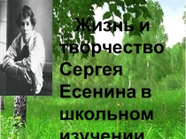 Презентация по литературе на тему  Жизнь и творчество Сергея Есенина в школьном изучении