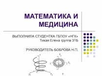 Презентация Математика и медицина автор Тихая Елена гр. 31Б