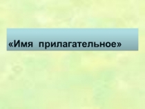 Урок русского языка по теме Имя прилагательное