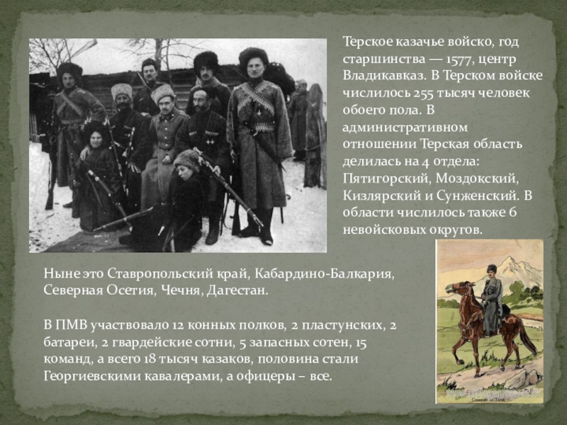 В каком году произошли казаки. Терское казачье войско 1860. Терские казаки.