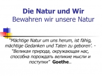 Презентация к уроку немецкого Природа и мы