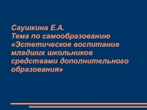Эстетическое воспитание младших школьников средствами дополнительного образования