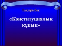 Презентация по основы права на тему Конституционное право