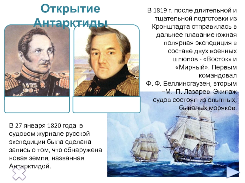 Исследователи антарктиды 7 класс. 27 Января 1820 года - открытие Антарктиды. Открытие Антарктиды презентация. Как открыли Антарктиду. Открытие Антарктиды 27 января.