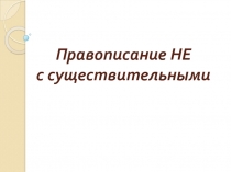 Презентация по русскому языку на тему Правописание НЕ с существительными