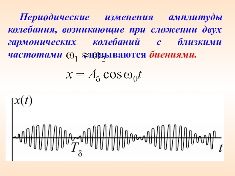 Амплитуда изменений. Периодические колебания. Изменение амплитуды колебаний. Сложение гармонических колебаний биения. Периодические и гармонические колебания.