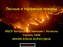 Презентация Лесные и торфяные пожары ( 7 класс).