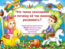 Презентация Что такое сенсорика и почему её так важно развивать?