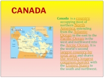 Презентация к уроку английского языка :  Canada