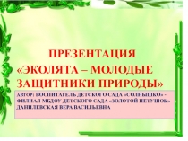Презентация Эколята , проведение праздника по Всероссийской акции Россия - территория Эколят - Молодых защитников природы.