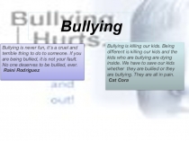 Презентация по английскому языку на тему Bullying