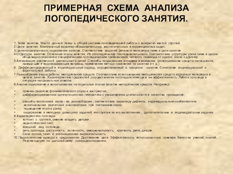 Технологическая карта индивидуального логопедического занятия в школе