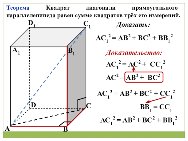 Диагональ прямоугольного параллелепипеда 6