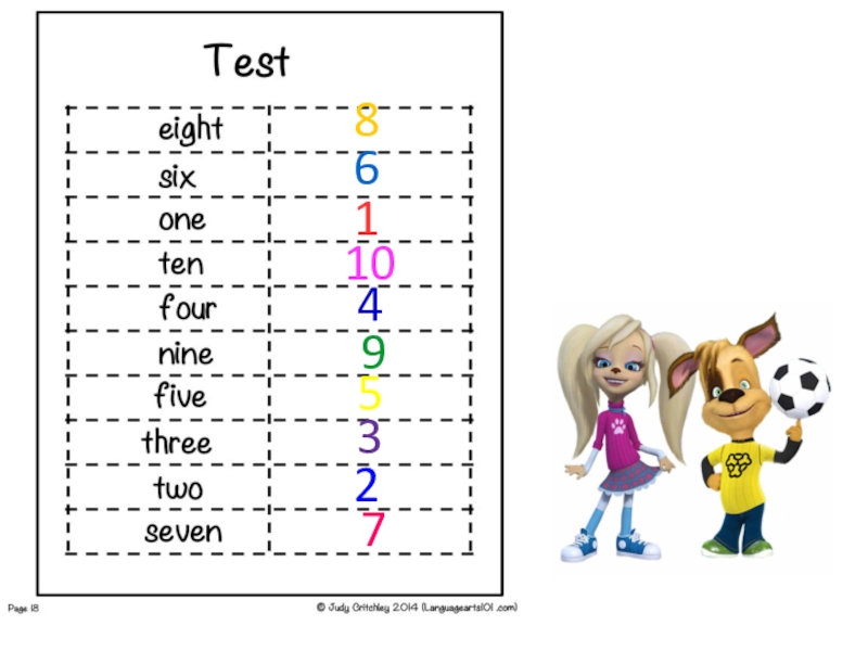 Numbers 2 класс. Numbers 1-10 Test 1 class.