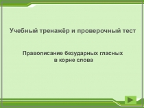 Правописание безударных гласных в корне слова- презентация