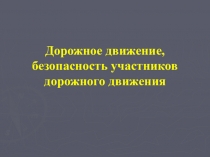 Электронный образовательный ресурс Дорожное движение, безопасность участников дорожного движения