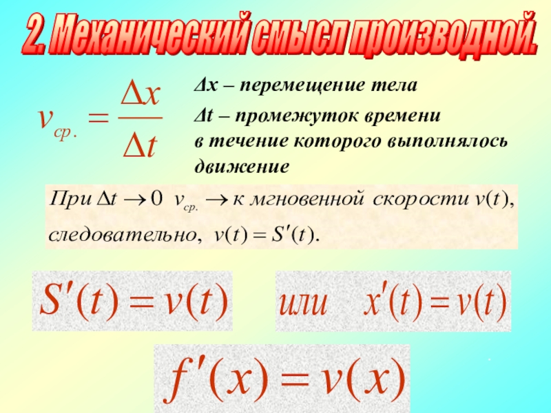 Промежуток времени в течение которого. Производная ускорения по времени. Скорость через производную. Мгновенная скорость через производную. Формула мгновенной скорости в производной.