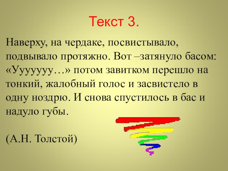 Наверху. Наверху на чердаке посвистывало. Наверху на чердаке посвистывало подвывало протяжно. Наверху слово. Посвистывало.