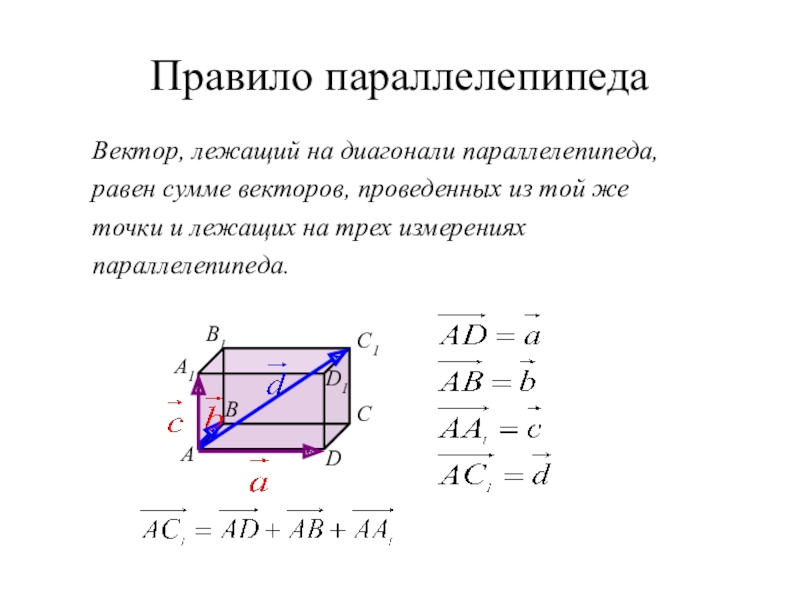 Презентация на тему векторы в пространстве 10 класс