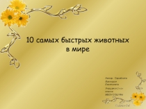 Презентация по окружающему миру 10 самых быстрых животных