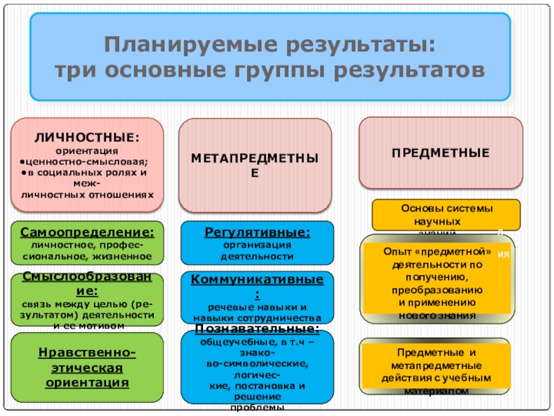 Планируемые результаты проекта предметные