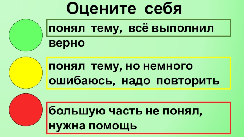 Тема немного. Оцените себя.