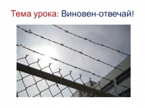 Презентация к уроку обществознания Виновен-отвечай