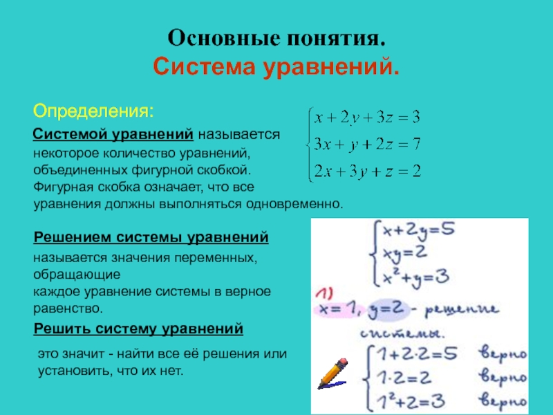 Аналитические методы решения систем уравнений проект 7 класс