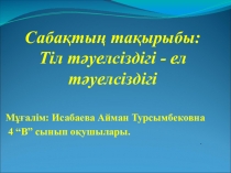Тіл тәуелсіздігі-ел тәуелсіздігі Презентация