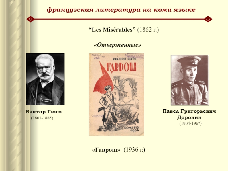 французская литература на коми языкеПавел Григорьевич Доронин        (1904-1967)