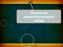 Презентация Экология педагогического труда