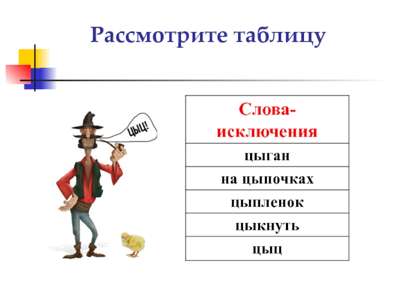 Цыган на цыпочках цыпленку цыкнул. Исключения цыган на цыпочках. Слова исключения цыпленок цыган на цыпочках. Цыган на цыпочках цыпленку цыкнул цыц слова исключения. Цыган цыпленок слова исключения.