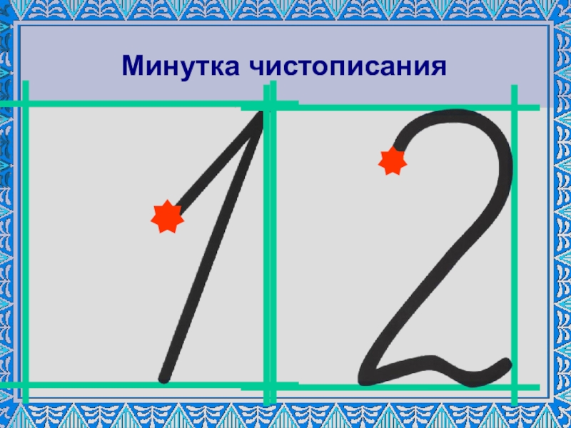 Минутка чистописания по математике презентация