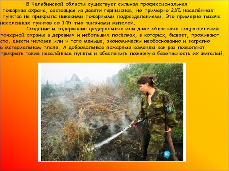 В Челябинской области существует сильная профессиональная пожарная охрана,
