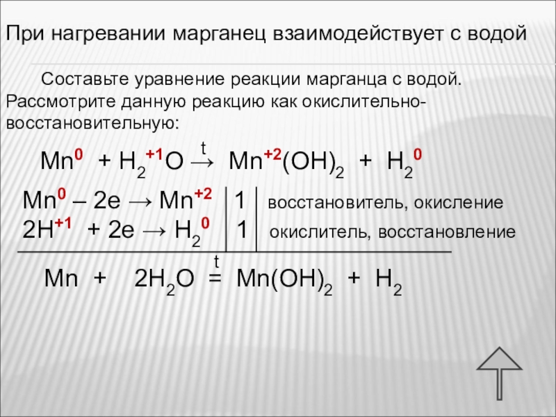 Марганец презентация по химии 11 класс профильный уровень