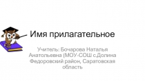 Презентация по русскому языку на тему Имя прилагательное