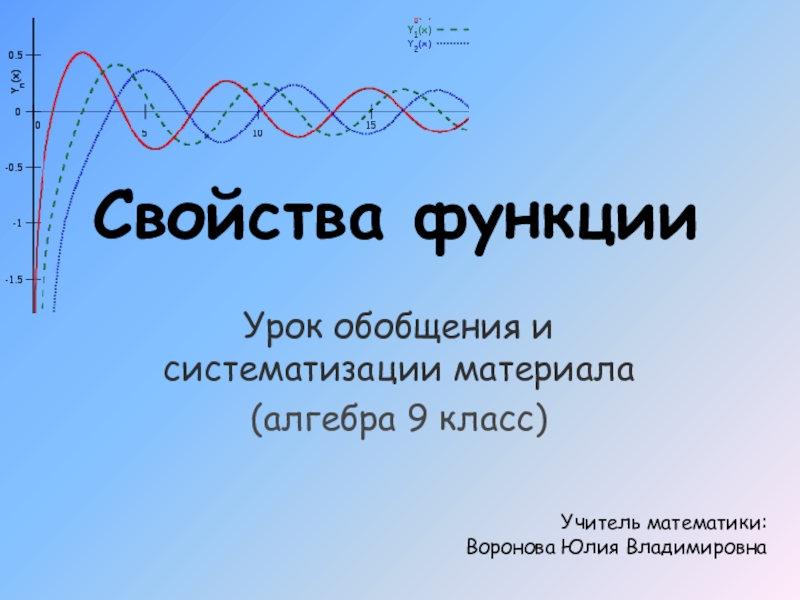 Презентация свойства функций 9 класс