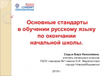 Основные стандарты в обучении русскому языку по окончании начальной школы.