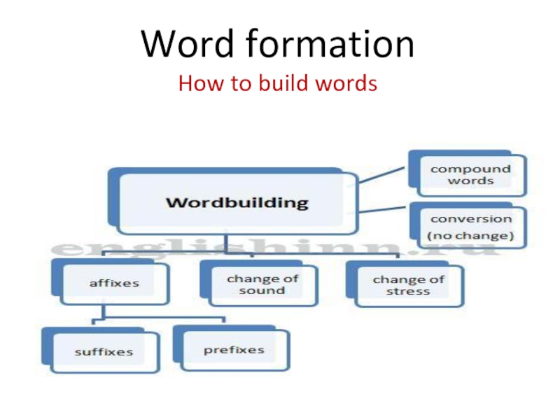 Word formation How to build words