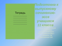 Презентация по русскому языку и литературе на тему Подготовка к выпускному сочинению-эссе. 11 класс