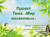 Презентация педагогического проекта в подготовительной группе МАДОУ Мир насекомых