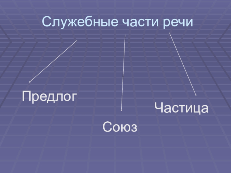 Служебные части речи предлоги союзы частицы