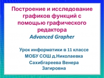 Построение и исследование графиков функций с помощью графического редактора Advanced Grapher