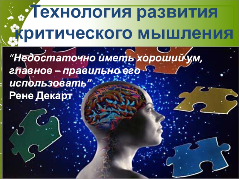 Критическое мышление на уроках технологии презентация