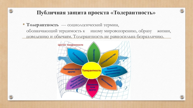 Цель проекта толерантность