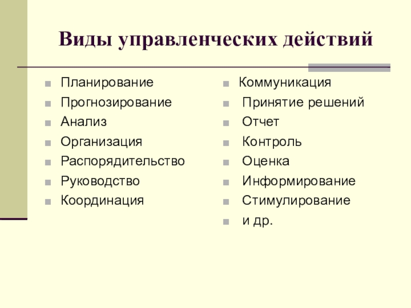 Основные виды действия. Виды управленческих действий. Формы управленческих действий. Понятие формы управленческих действий. Классификация и виды форм управленческих действий.