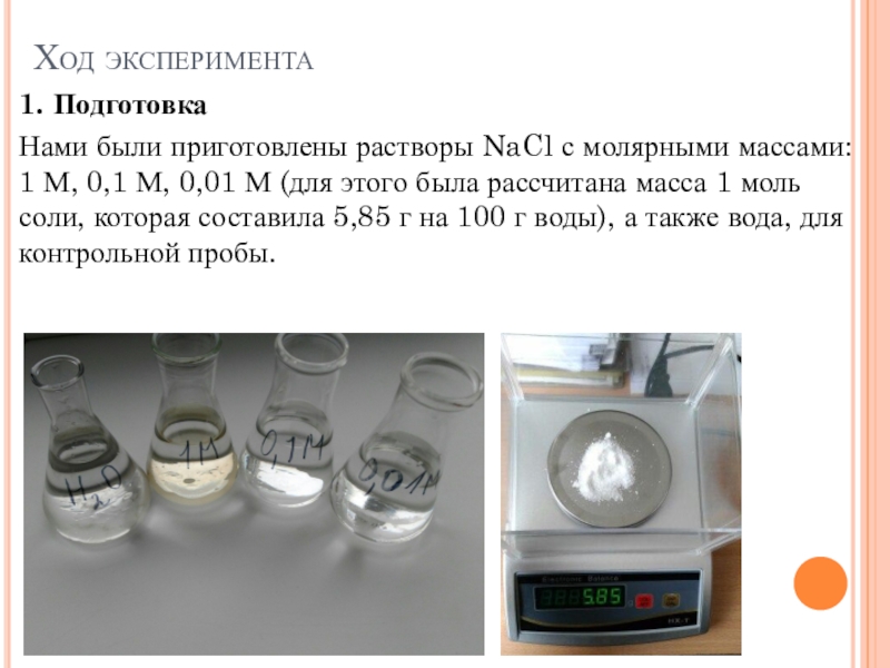 Концентрация солей в семенах. 1 М раствор NACL. Ход приготовления раствора NACL. Как готовить 1м раствор. Приготовление раствора NACL 1.18.