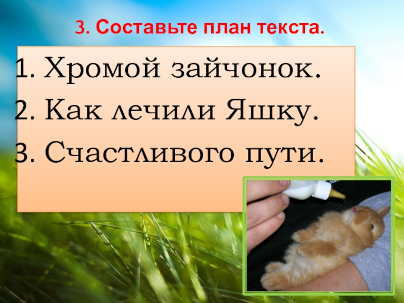 Изложение по плану 3 класс 3 четверть